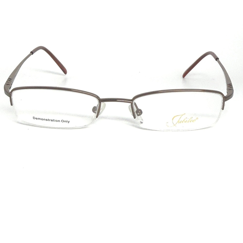 Jubilee Eyeglasses Frames Brown Rectangular Half Rim 49/17/135 Demo Lenses 21810